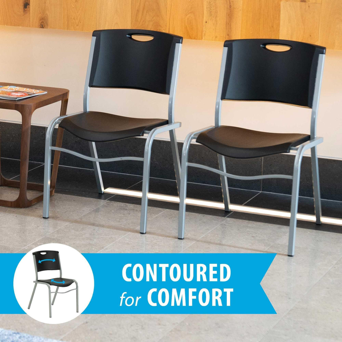 Black Stacking Chair 4 Pack X639