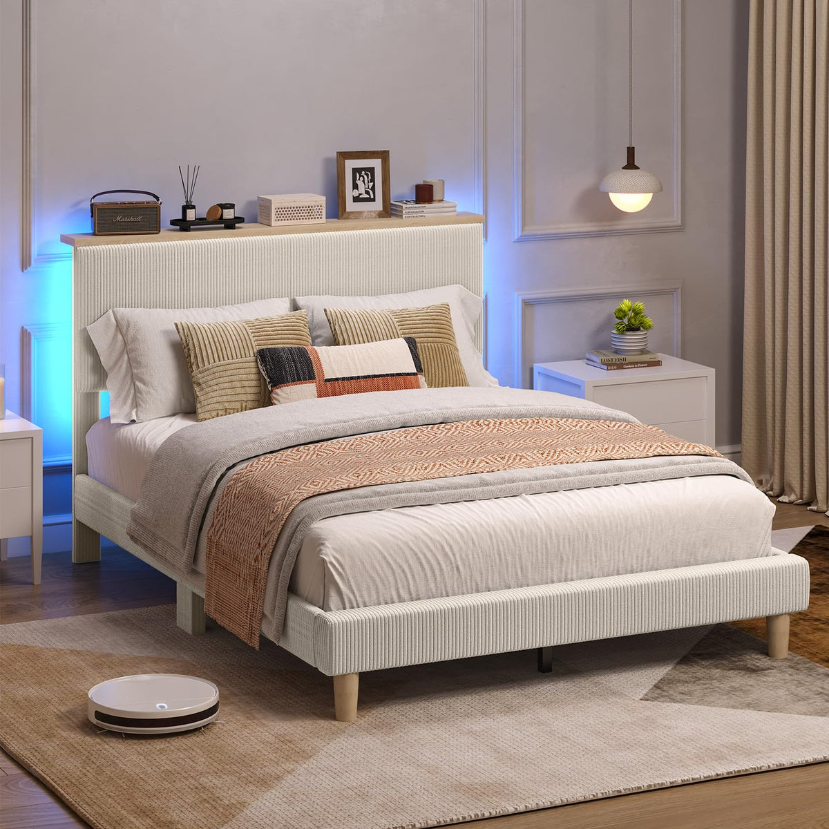 Full Bed Frame with Adjustable Headboard S7033