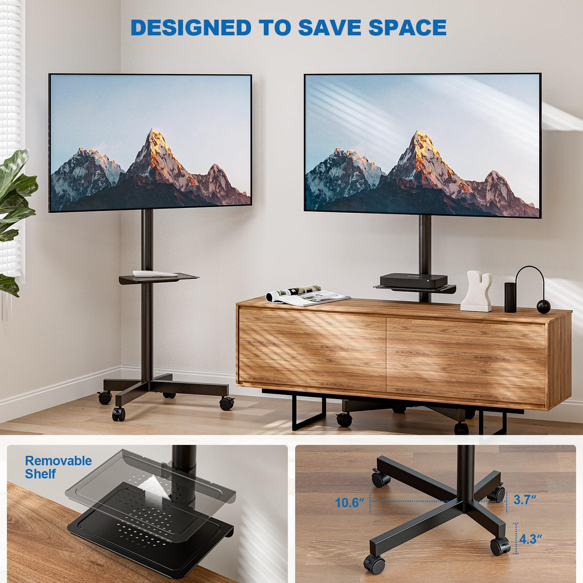Mobile TV Stand for 23-65 Inch Flat Curved Screen TVs Z823