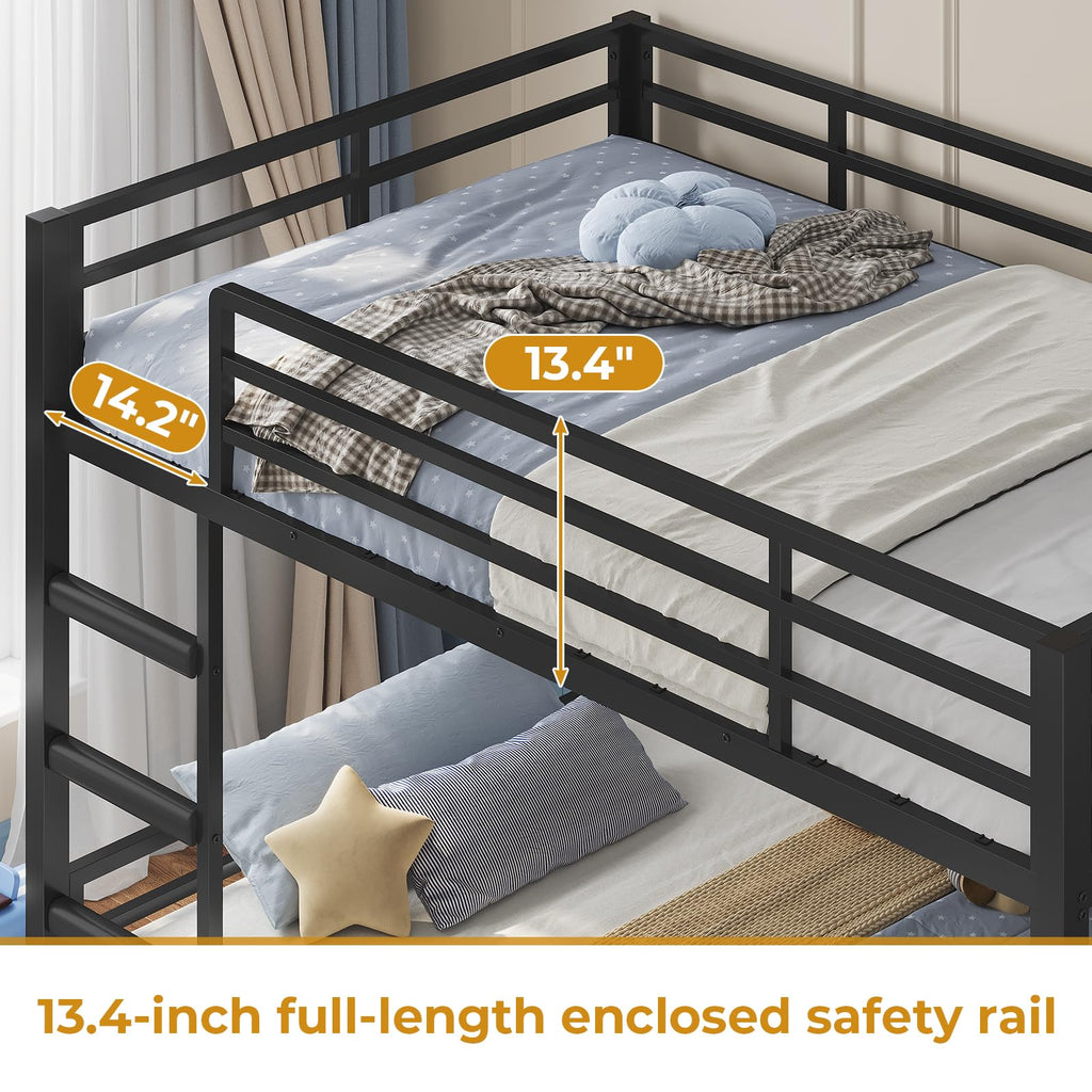 Black Bunk Bed with Bookshelves and Storage Drawers Z135