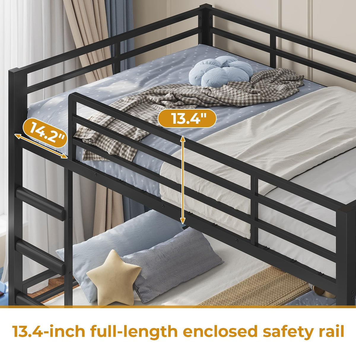 Black Bunk Bed with Bookshelves and Storage Drawers Z135