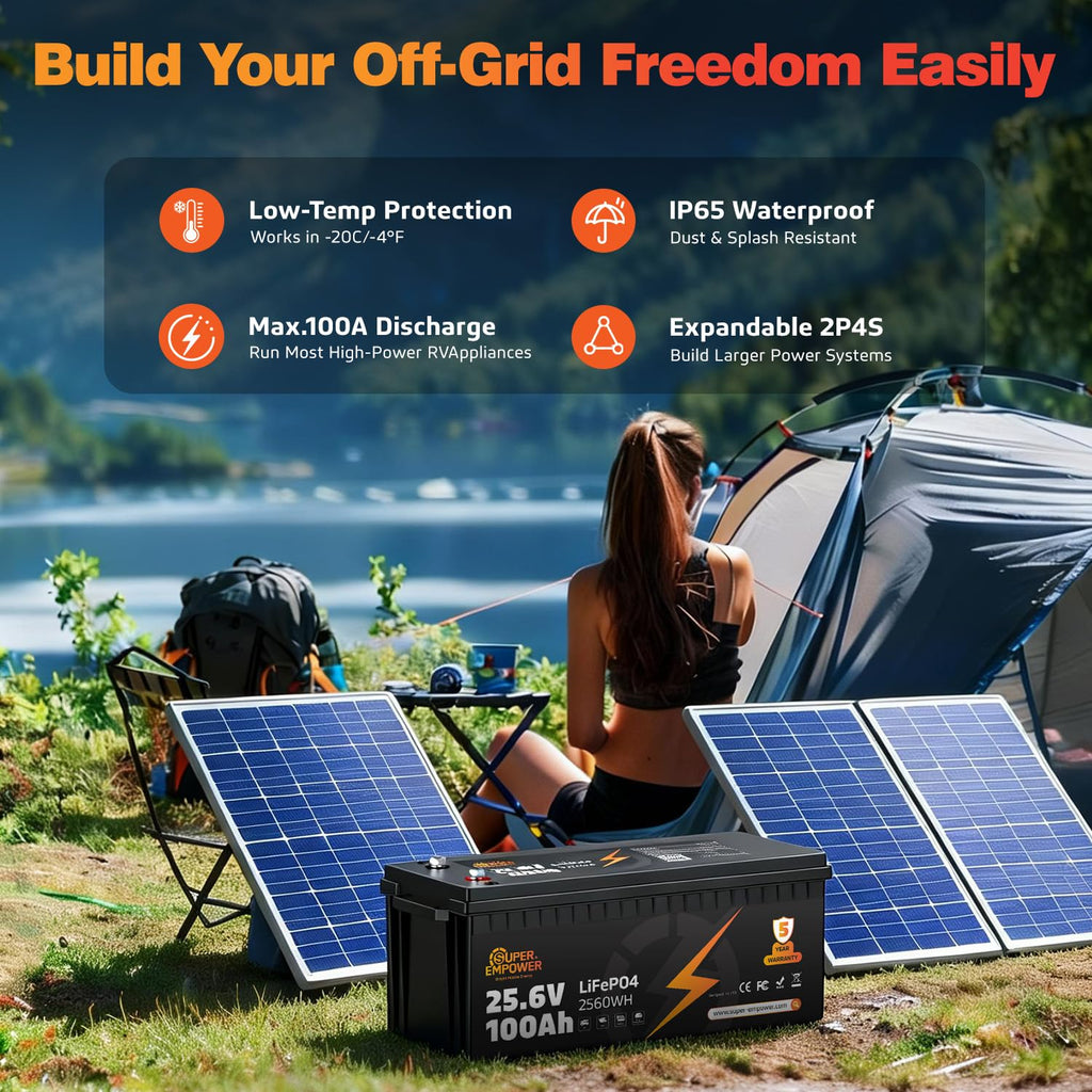 24V 100Ah LiFePO4 Deep Cycle Lithium Battery R158851