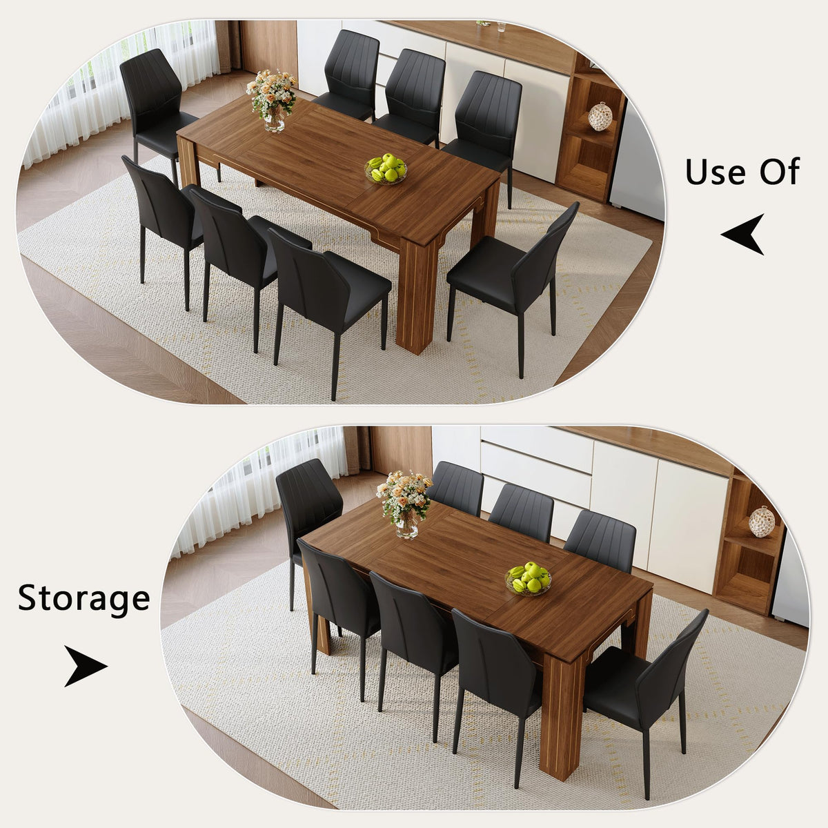 71 Inch Dining Table Set with 8 Chairs T8680