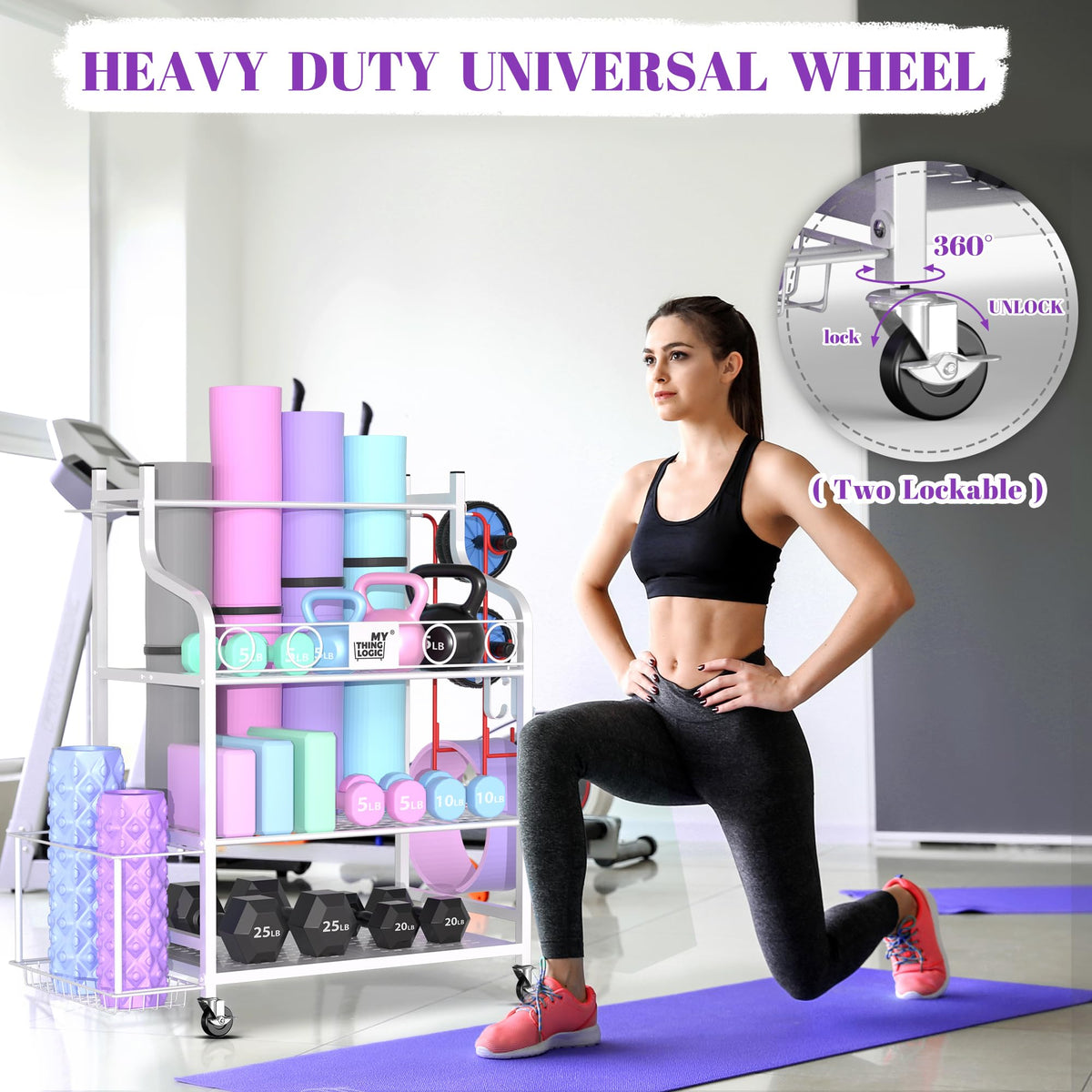 Home Gym Rack for Dumbbells, Yoga Mats and Workout Equipment J121947
