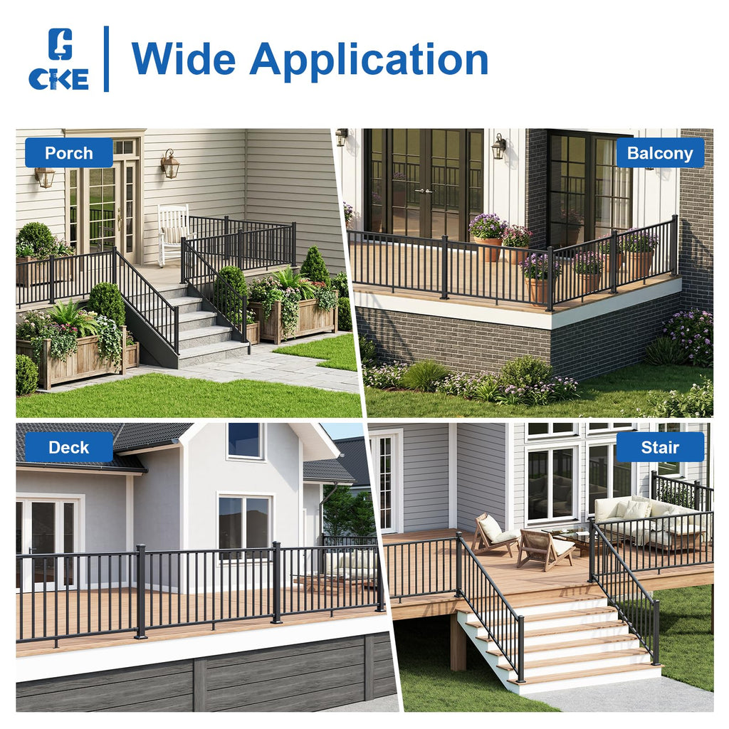 1 Pack 36 in. H x 6 ft. W Aluminum Stair Railing Kit with Post P33771