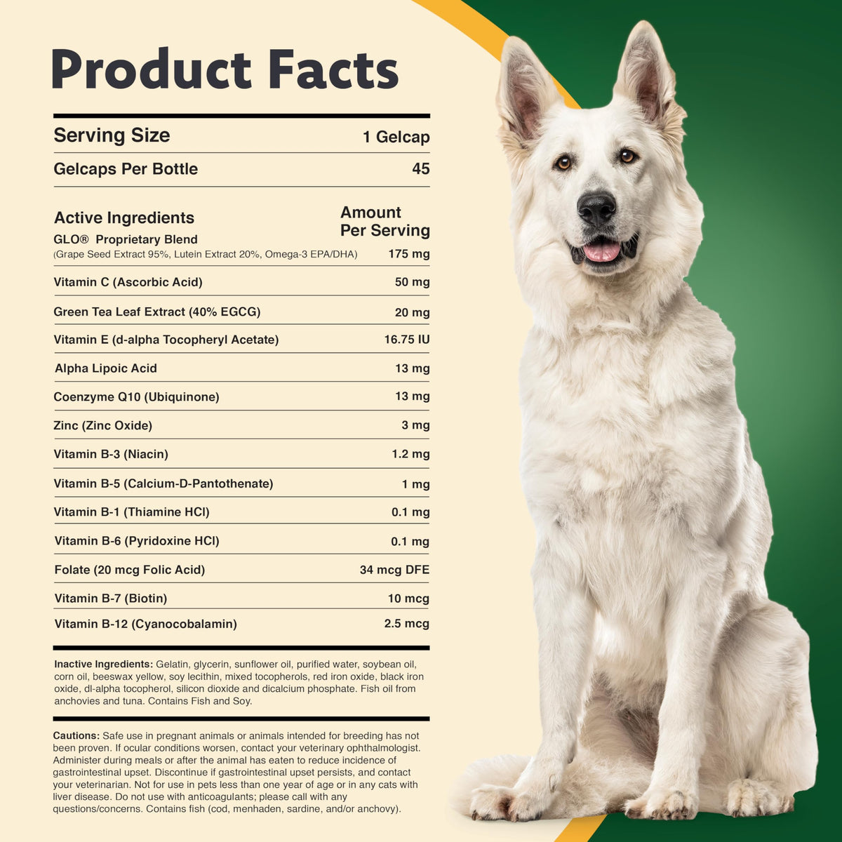 Lutein Omega-3 Liquid Gelcaps Vision Supplement for Small Dogs X77501