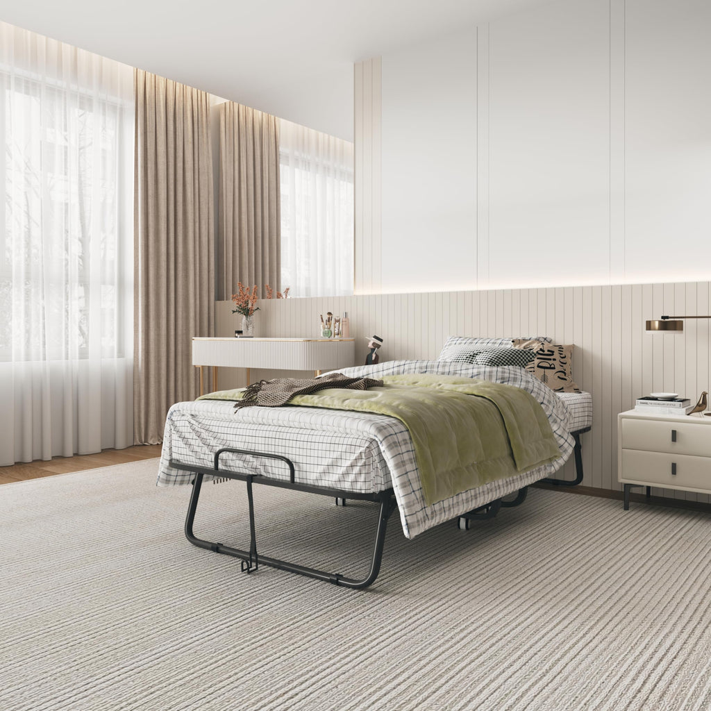 Folding Bed with Mattress 75 x 31 Inch Twin Size E726