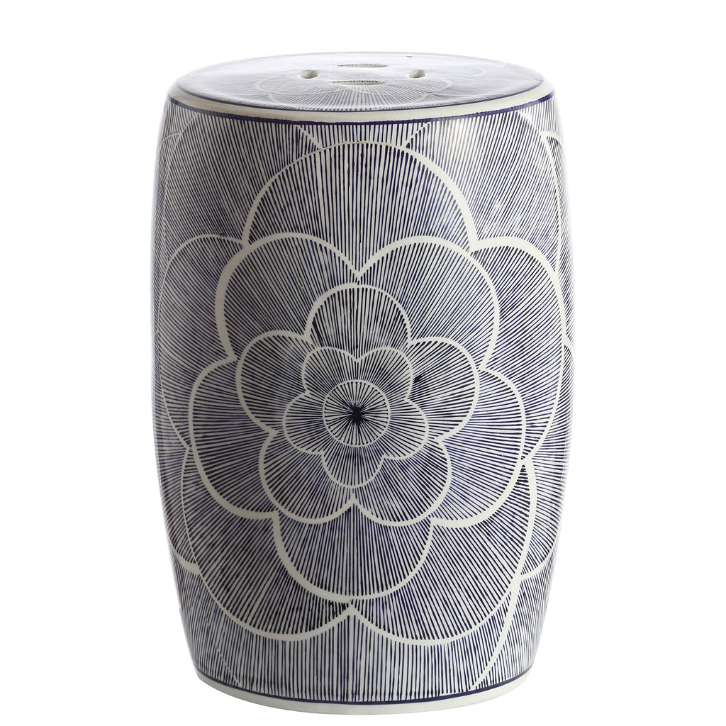 Ceramic Drum Garden Stool Side Table Q60681