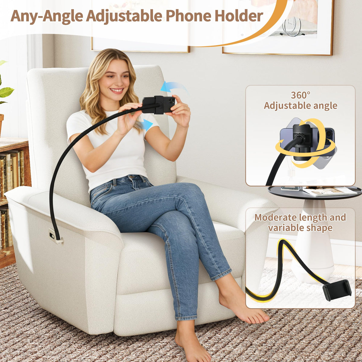 Power Swivel Rocker Recliner Chair with Phone Holder and USB Ports V73509