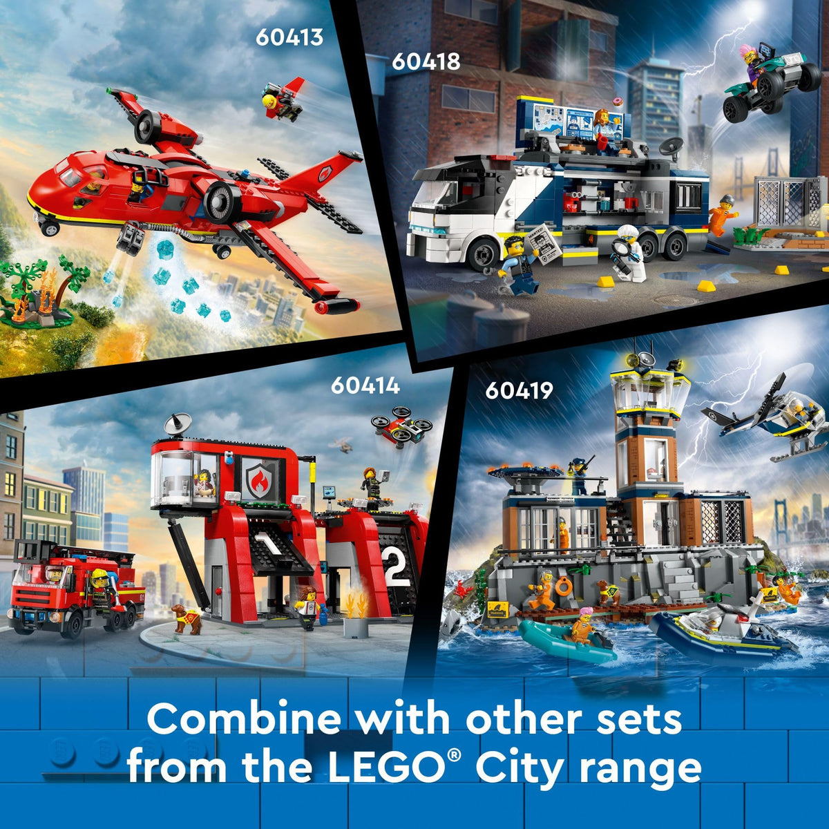 Fire Rescue Plane Toy with 3 Minifigures N66354