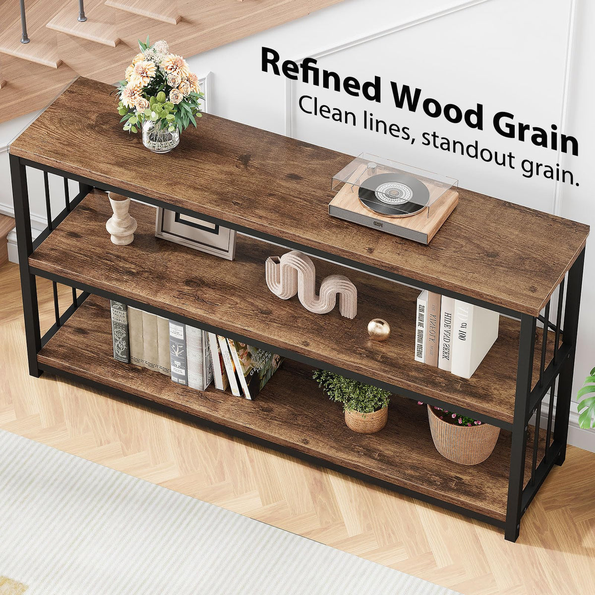 70 Inch Rustic Brown Console Table E31034