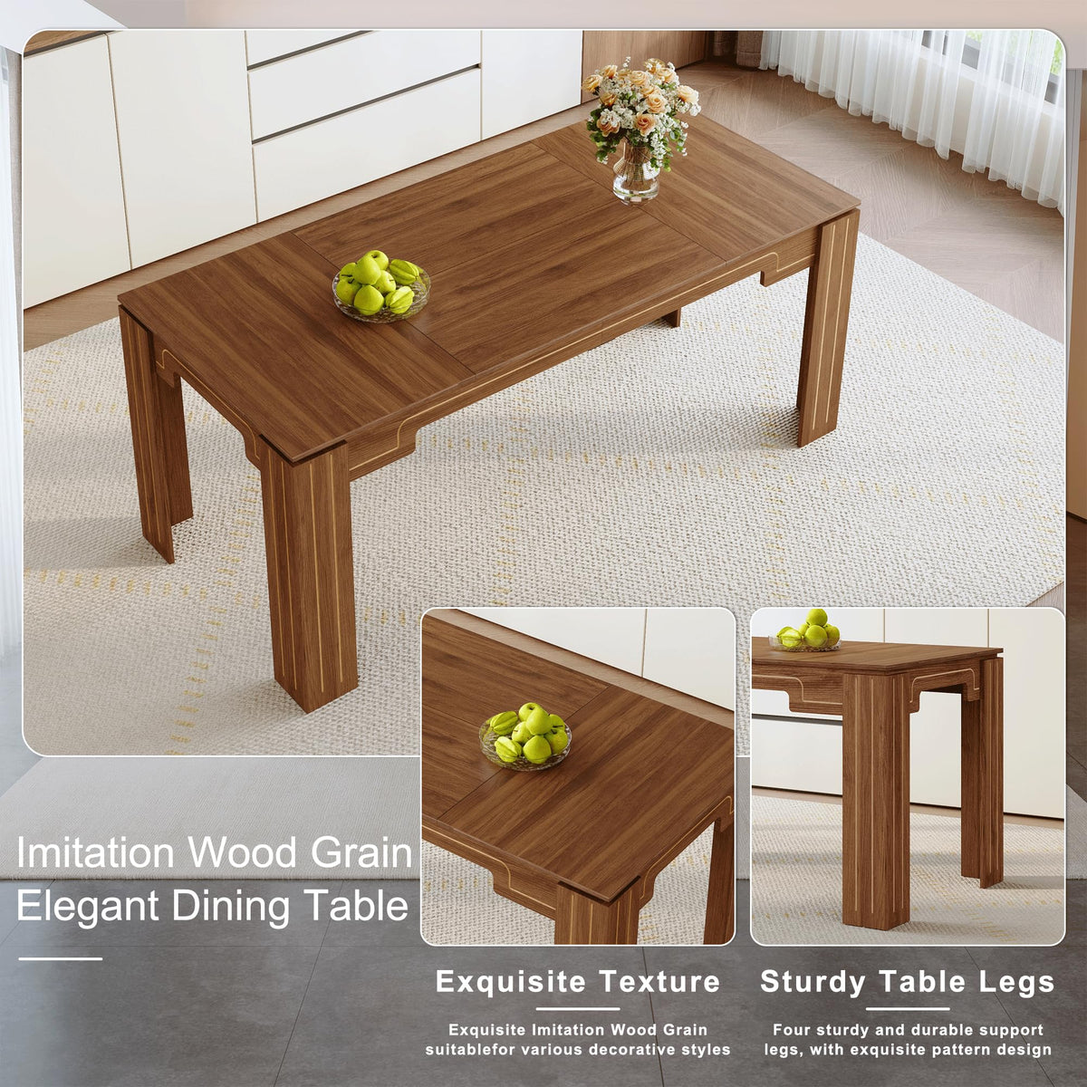 71 Inch Dining Table Set with 8 Chairs T8680