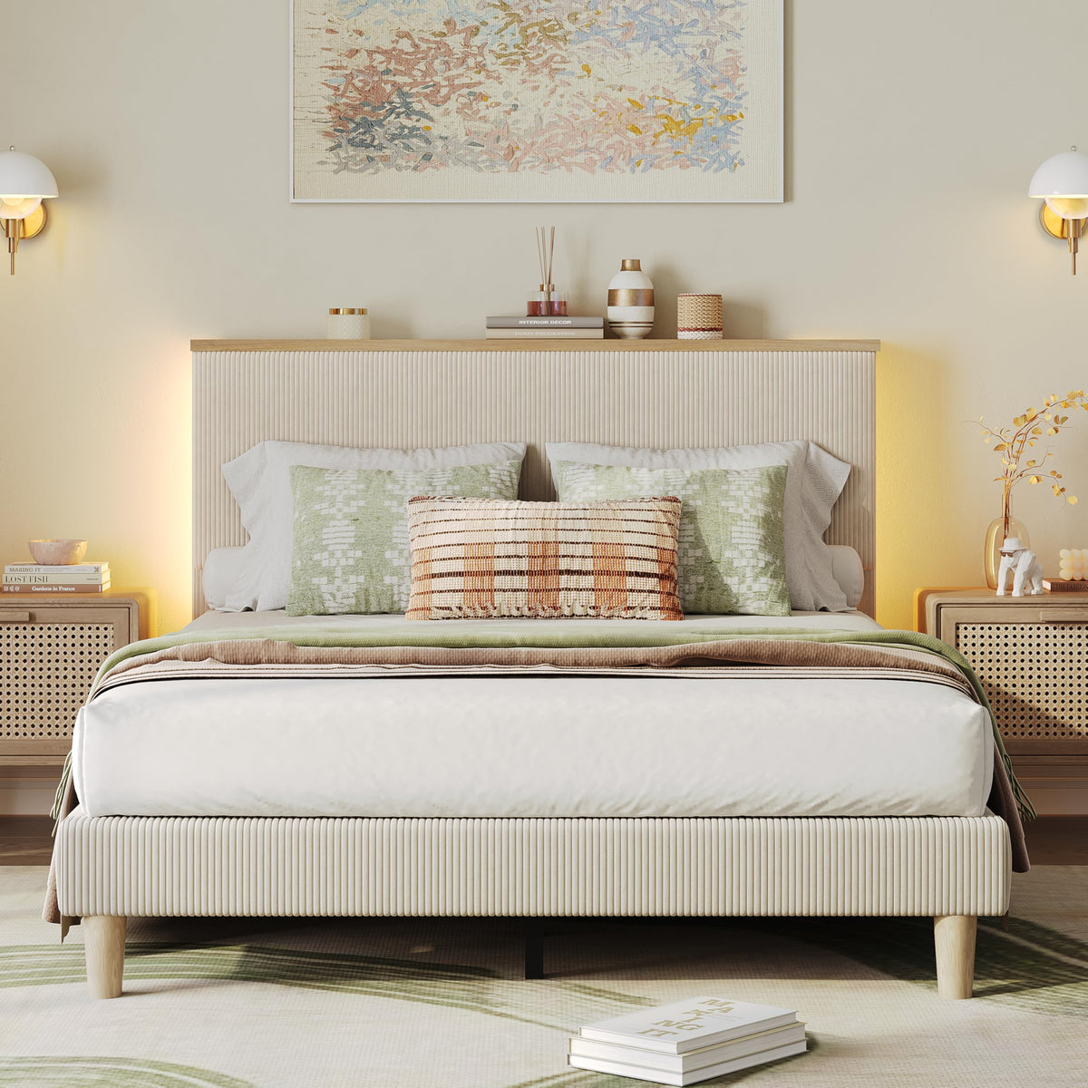 Full Bed Frame with Adjustable Headboard S7033
