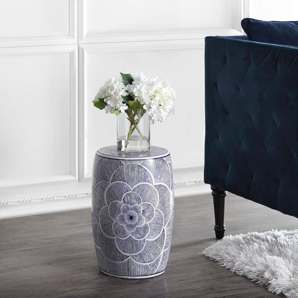 Ceramic Drum Garden Stool Side Table Q60681